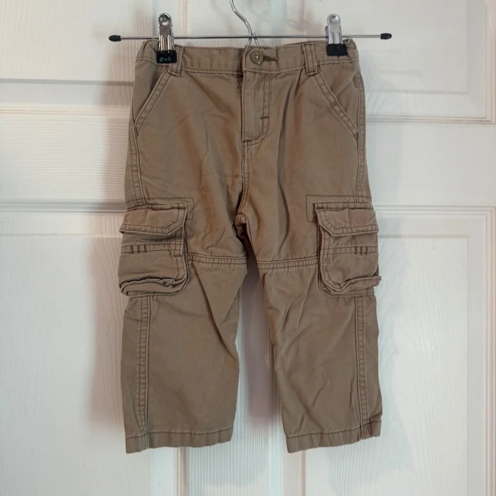 Wrangler Cargo Pants Toddler Boys 2T Khaki Tan Cotton Utility 8LCTFNK